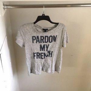 J. Crew Gray Pardon My French Tee